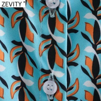 Zevity Moterų Derliaus Pasukite Žemyn Apykaklės Lapų Spausdinimo Suvynioti Kimono Mini Suknelė Office Lady ilgomis Rankovėmis Chic Varčias Vestido DS4761