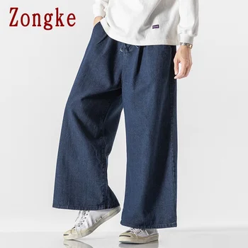 Zongke Džinsinio Baggy Kelnės Vyrams Poilsiu Sweatpants Japonijos Streetwear Vyrų Kelnės Kelnės Atsitiktinis Pločio Kojų Mens Kelnės 2020 M-5XL
