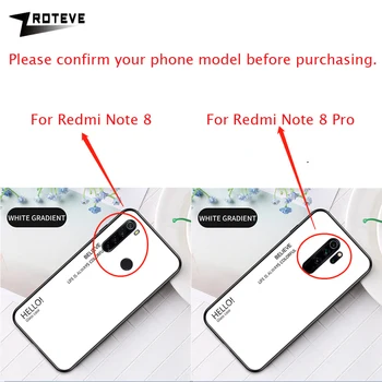 ZROTEVE Padengti Xiaomi Redmi 8 Pastaba Atveju Stiklo Atgal Padengti Redmi Pastaba 8 Pro 