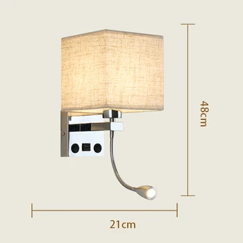 Įjunkite USB E27 Lemputės Interjero Pagalvėlė Home Hotel Sienos Žibintai Modernus Patalpų LED Sienos Lempa, Lovos, Miegamojo Aplikacijos Sconce