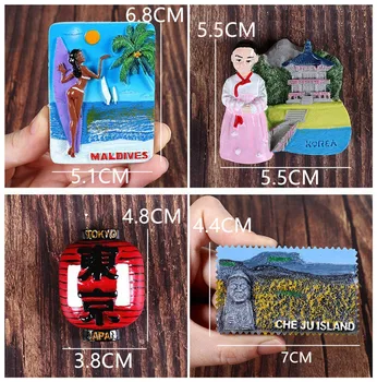 šaldytuvas magnetai, Pietų Korėją, Japoniją, maldyvus šaldytuvas magnetas kūrybinių kelionių suvenyrai mažas užsienyje surinkimo apdailos dovana