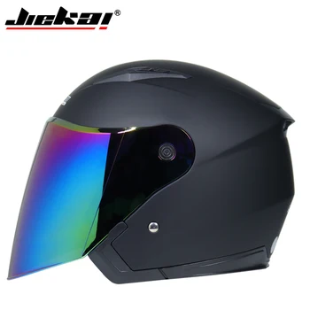 Šalmas motociklų atidaryti veido capacete para motocicleta cascos para moto lenktynės Jiekai senovinių motociklų šalmai su dvigubo objektyvo