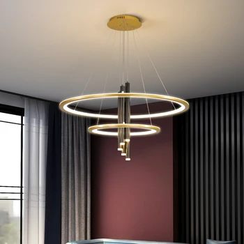 Šiuolaikinių LED Pakabukas liustra už gyvenamasis Kambarys, Virtuvė, Baras suspensija Aliuminio ratas žiedai Valgomasis Officeled liustra