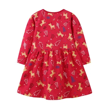 Šokinėja Metrų Rudens Žiemos Kūdikių Mergaitės, Amerikietiško Stiliaus Medvilnės Karšto Pardavimo Vaikai Elnių Medžio Vaikiška Suknelės