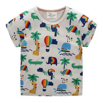 Šokinėja metrų Vaikų Medvilnės T marškinėliai Vasarą Cartoon Berniukų, Mergaičių Tees Naują Atvykimo 2020 Vaikai Viršūnes Gyvūnų Spausdinti Berniukų T shirts