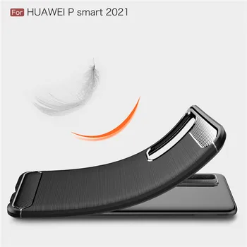 Švelnus Anglies Pluošto Atveju, Huawei P Smart 2021 Atveju P Smart 2019 2020 Dangtelis Apsaugos Telefono Bamperis Už 
