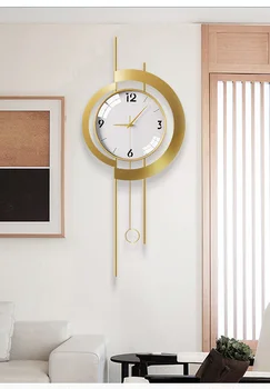 Švytuoklės Šiaurės Didelis Sieninis Laikrodis Meno Didelių Prabangių Kūrybinio Gyvenimo Kambario Sienos Laikrodį, Modernus Dizainas, Minimalistinis Klok Namų Dekoro AE50WC