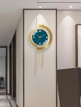 Švytuoklės Šiaurės Didelis Sieninis Laikrodis Meno Didelių Prabangių Kūrybinio Gyvenimo Kambario Sienos Laikrodį, Modernus Dizainas, Minimalistinis Klok Namų Dekoro AE50WC