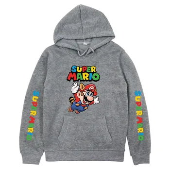 Žaidimas Super Mario Tėvų-vaikų apranga Hoodie Unisex Medvilnės Atsitiktinis Gobtuvu Megztinis Megztiniai Viršų